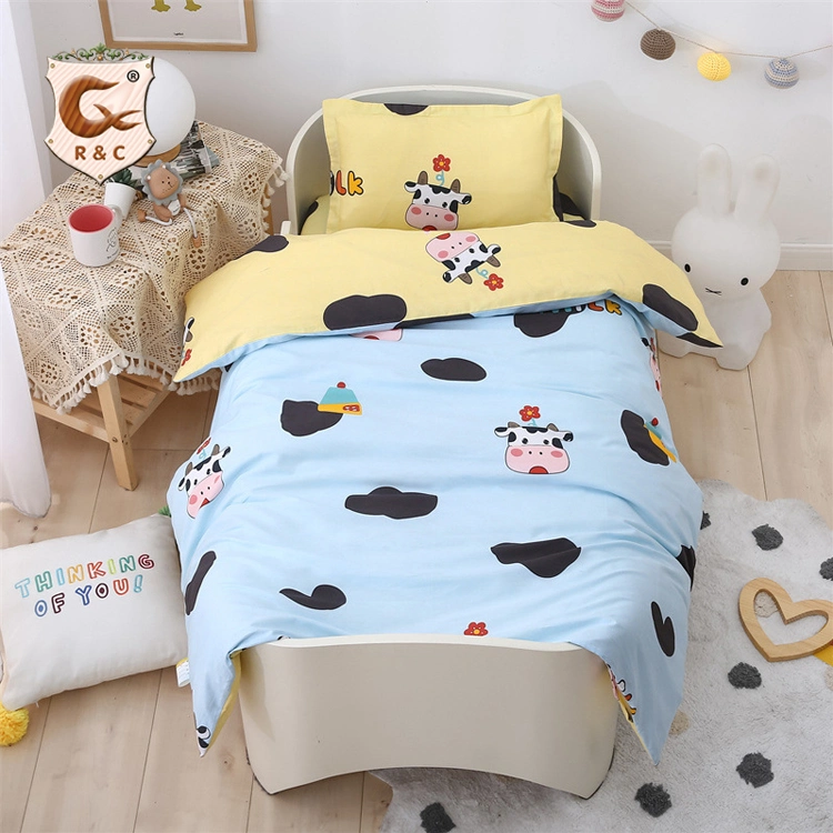 Pure Cotton Cartoon Printed Duvet Cover Kids Bedding Set Full Size Bedding