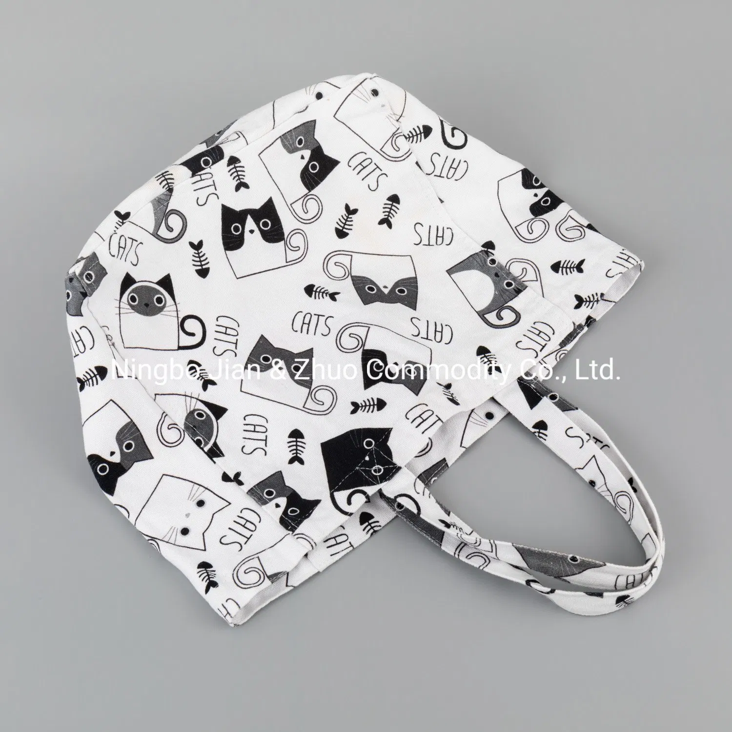 Tessuto da cucina con gatto bianco e nero con stampa digitale personalizzata utilizzato per la cucina, la decorazione della casa e lo shopping
