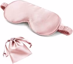 Popolare maschera per gli occhi in pura seta organica da 19 mm, pronta per la spedizione, maschera per gli occhi in seta al 100% con cinturino elastico