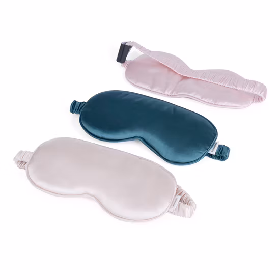 Maschera per gli occhi in seta Maschere per gli occhi per dormire in seta scura riutilizzabili di lusso con benda sugli occhi